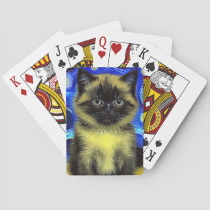 Jeu De Cartes Van Gogh Starry Nuit Siamese Cat