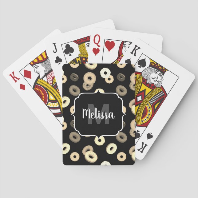 Jeu De Cartes vanille au chocolat beignets motif élégant Monogra (dos)