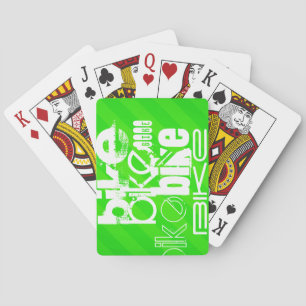 Jeu De Cartes Vélo ; Grandes vertes néon