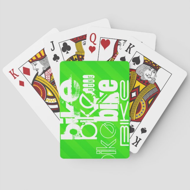 Jeu De Cartes Vélo ; Grandes vertes néon (dos)