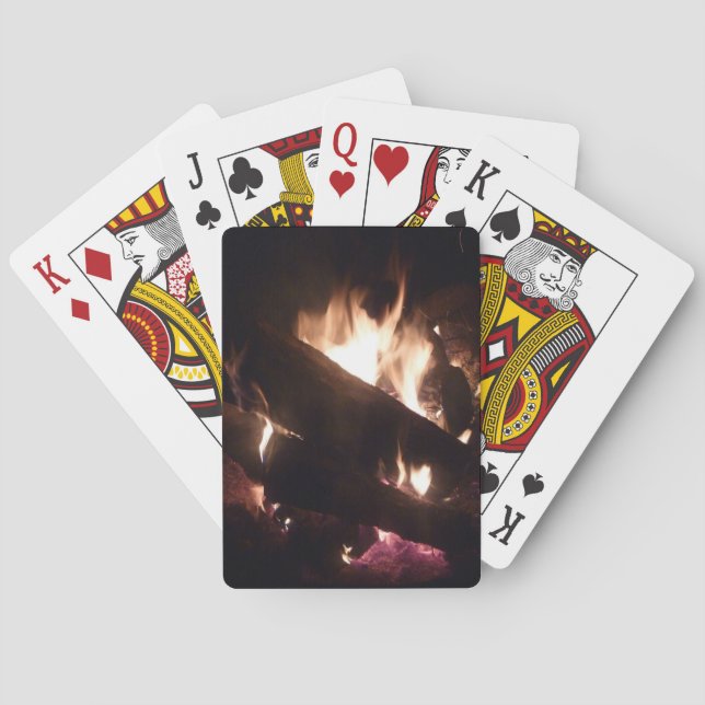 Jeu De Cartes Vélo jouant aux cartes avec feu de camp (dos)