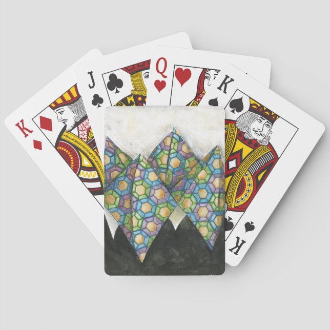 Jeu De Cartes Vendeur Origami Fortune sur papier géométrique (dos)