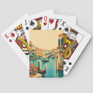 Jeu De Cartes Venise Italie Voyage Vintage Grand Canal Gondole