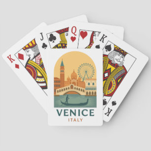 Jeu De Cartes Venise vintage Italie Voyage Gondole et Ville Rétr