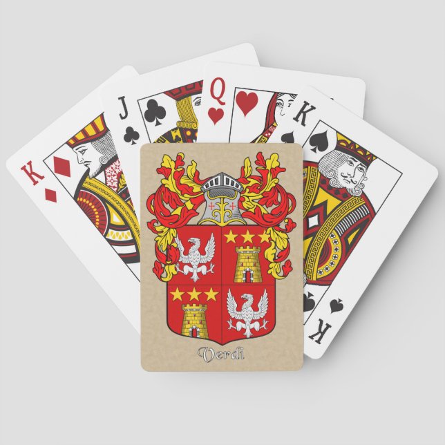 Jeu De Cartes Verdi Bouclier héraldique et manteau (dos)