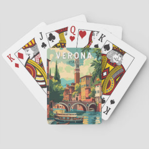 Jeu De Cartes Vérone Italie Travel Art Vintage