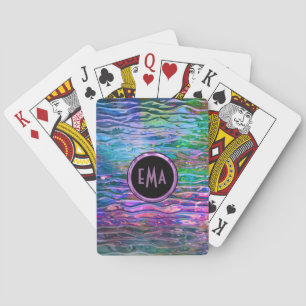 Jeu De Cartes Verre de fonte Abstrait coloré monogramme