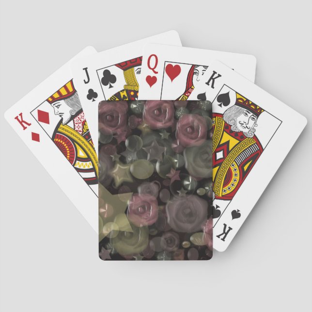 Jeu De Cartes Verre, étoiles, fleurs carreaux céramique (dos)
