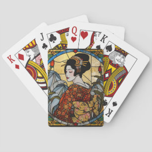 Jeu De Cartes Verre Oriental Geisha Teinté