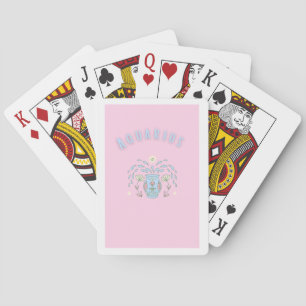 Jeu De Cartes Verseau Aquarius rose, impression de signe du zodi