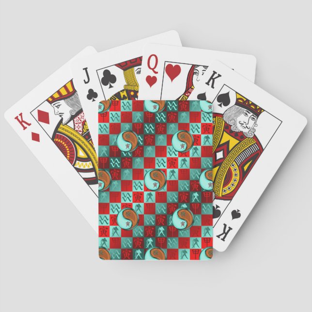 Jeu De Cartes Verseau & Tigre de Bois (dos)