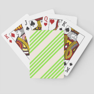Jeu De Cartes Vert citron vert et beige cinq rayures motif
