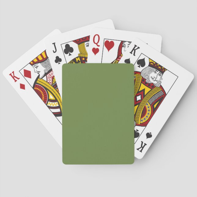 Jeu De Cartes Vert de thym uni de couleur solide (dos)