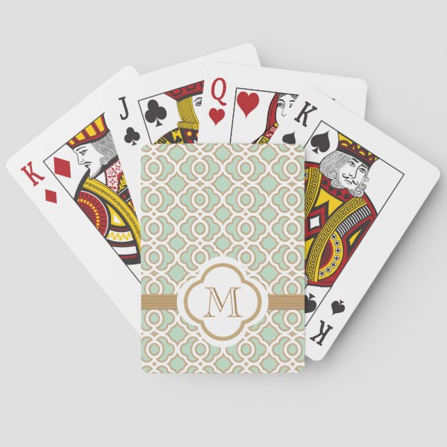 Jeu De Cartes Vert en bon état et or (dos)