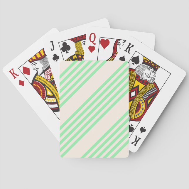 Jeu De Cartes Vert et beige cinq rayures motif (dos)