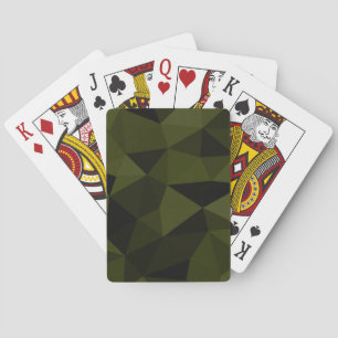 Jeu De Cartes Vert foncé de l'armée noir motif de maille géométr