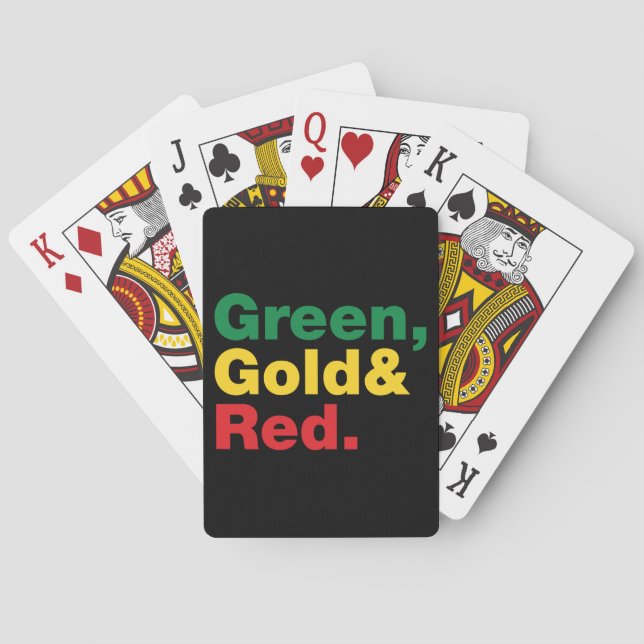 Jeu De Cartes Vert, Or & Rouge. (dos)