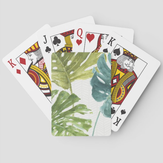 Jeu De Cartes Verts mixtes | Palmes tropicales (dos)