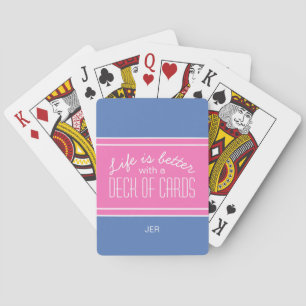 Jeu De Cartes Vie Bleue et Rose est Meilleure Citation Initiales