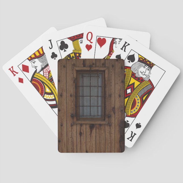 Jeu De Cartes Vieille porte Brown en bois noué (dos)