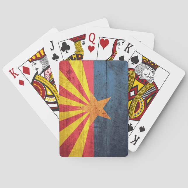 Jeu De Cartes Vieilles cartes de jeu en bois de drapeau de (dos)