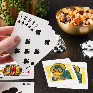 Jeu De Cartes Vierge byzantine moderne Marie et enfant religieus