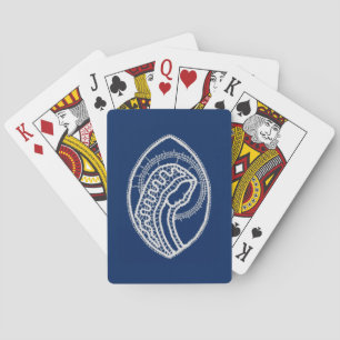 Jeu De Cartes Vierge Marie, dentelle blanche, bleu marine