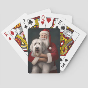 Jeu De Cartes Vieux chien de berger anglais avec Festin du Père