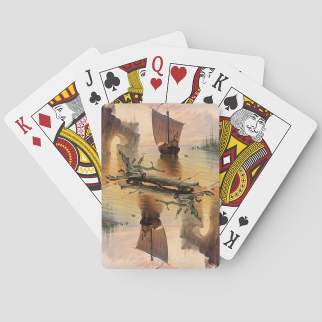 Jeu De Cartes Viking Norse Navire Imaginaire Art Jouer Cartes (dos)