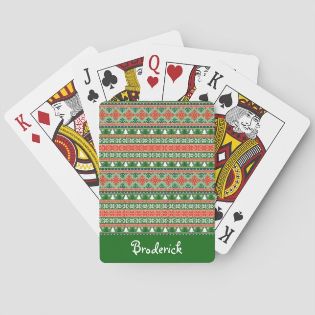 Jeu De Cartes Vilain chandail de Noël avec un nom (dos)