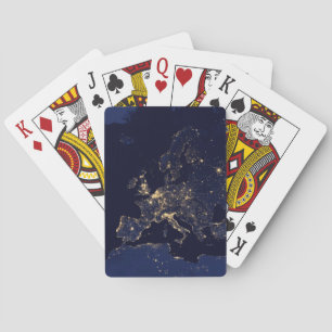 Jeu De Cartes Ville Éclairante Dans Plusieurs Villes Européennes