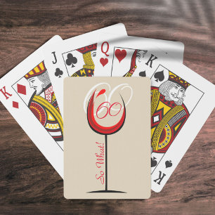 Jeu De Cartes Vin rouge positif moderne 60 alors que 60e anniver