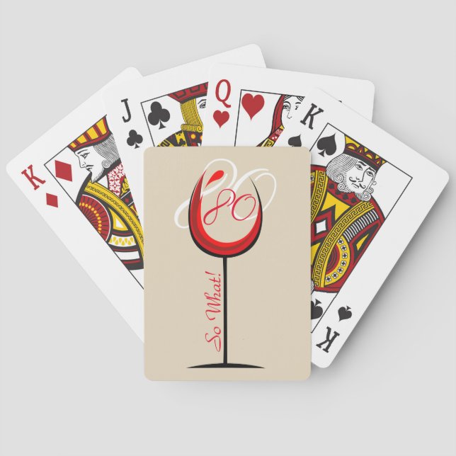 Jeu De Cartes Vin rouge positif moderne 80 donc ce 80e anniversa (dos)