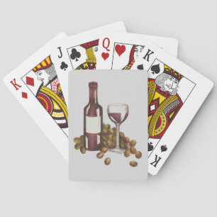 Jeu De Cartes Vins Rouges Bouteille Verre Jouer Cartes