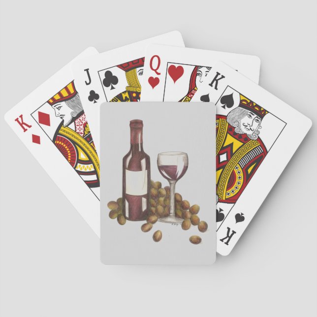 Jeu De Cartes Vins Rouges Bouteille Verre Jouer Cartes (dos)