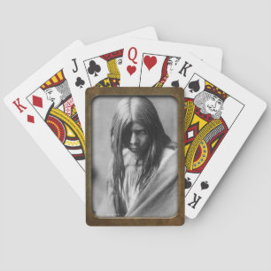 Jeu De Cartes Vintage Amérindienne Apache Girl Jouant Ca