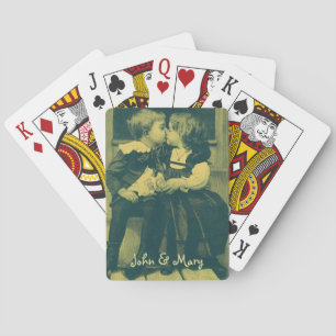 Jeu De Cartes Vintage Amour et Romance Photo, Enfants Baiser