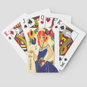 Jeu De Cartes Vintage art Deco Bridge Tally