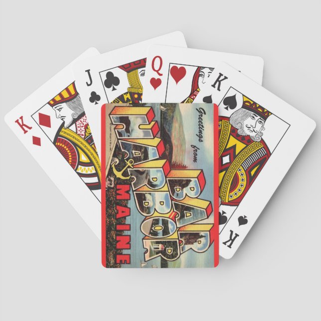 Jeu De Cartes Vintage Bar Harbor Postcard Playing Cards (dos)
