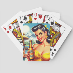 Jeu De Cartes Vintage Beach Summer Girl