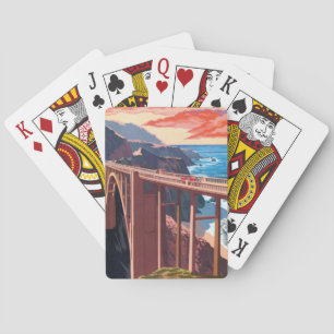 Jeu De Cartes Vintage Big Sur Bixby Bridge USA Tourisme