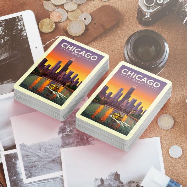 Jeu De Cartes Vintage Chicago Illinois (Créateur téléchargé)