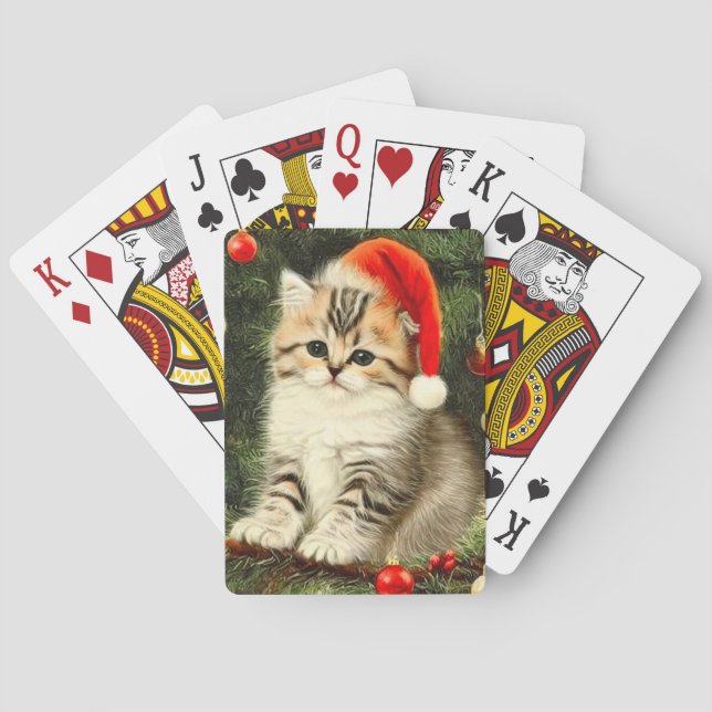 Jeu De Cartes Vintage Christmas Kitten (dos)