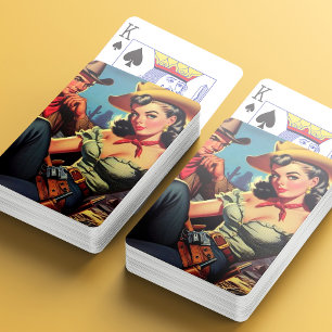 Jeu De Cartes Vintage Cowboy et Cowgirl
