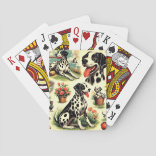 Jeu De Cartes Vintage Cute Dalmatien sans joint