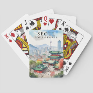 Jeu de cartes vintage de Séoul Corée du Sud