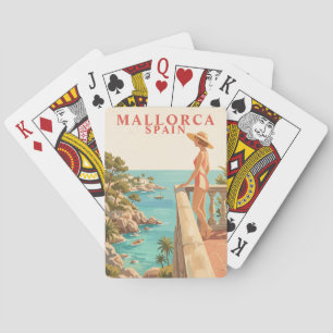 Jeu de cartes vintage de voyage à Majorque en Espa