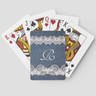 Jeu De Cartes Vintage Denim and Lace Monogram Playing Cards