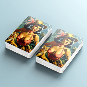 Jeu De Cartes Vintage fille de pâte Jungle