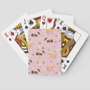 Jeu De Cartes Vintage Floral Horse Motif